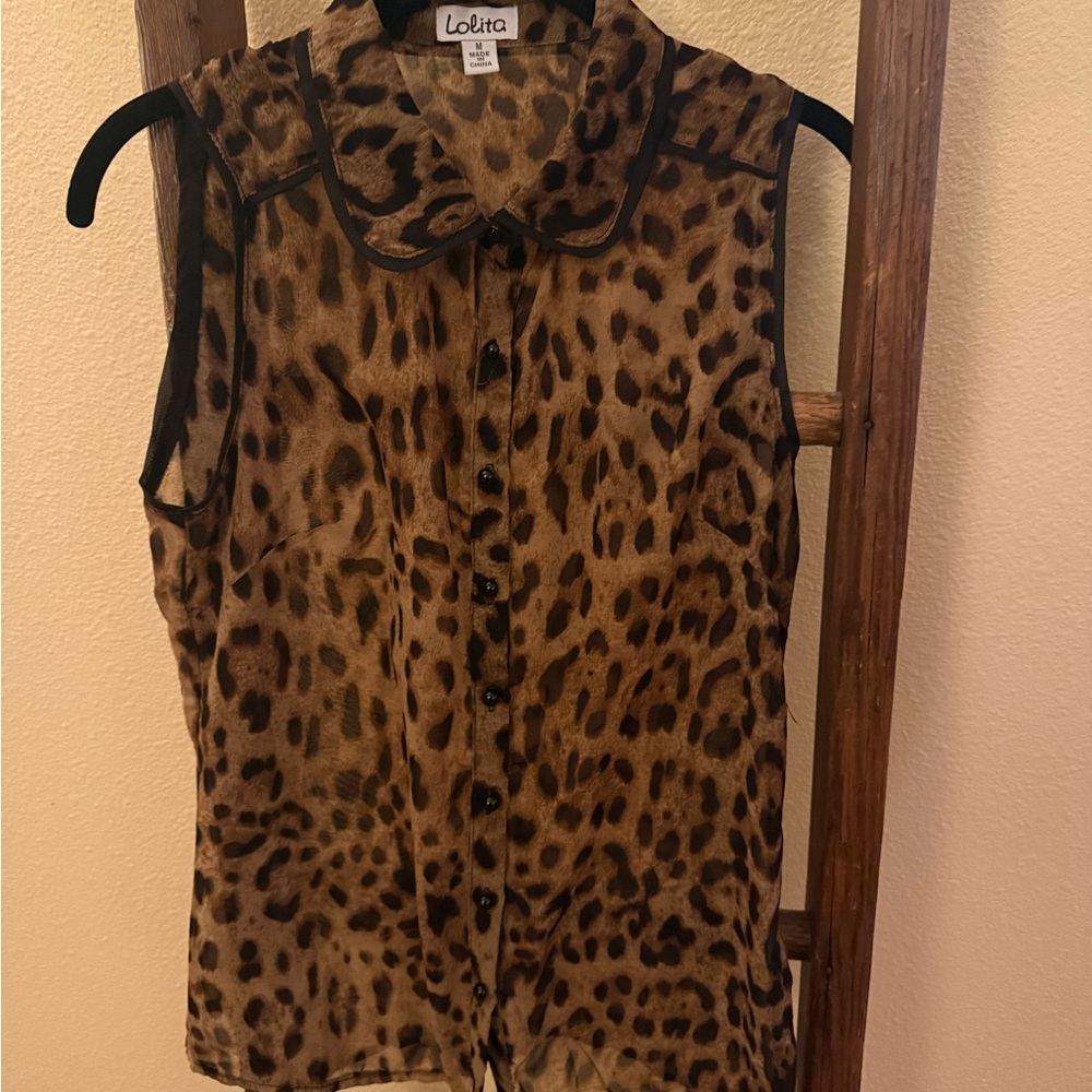 Lolita Animal Print Button-Up Blouse